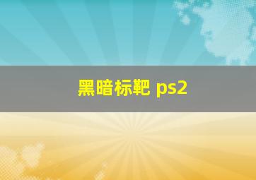 黑暗标靶 ps2